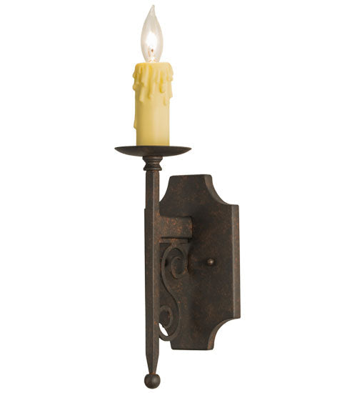 Meyda Lighting Toscano 5" Cajun Spice Textured Wall Sconce With Ivory Faux Candlelight