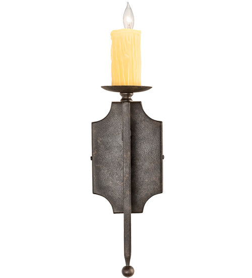 Meyda Lighting Toscano 5" Chestnut Wall Sconce With Ivory Faux Candlelight