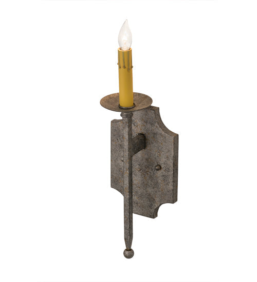 Meyda Lighting Toscano 5" Corinth Wall Sconce With Ivory Faux Candlelight