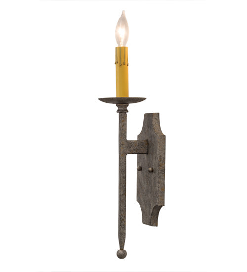 Meyda Lighting Toscano 5" Corinth Wall Sconce With Ivory Faux Candlelight