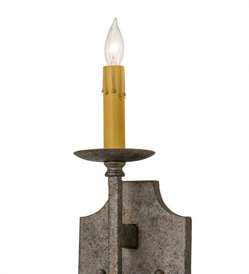 Meyda Lighting Toscano 5" Corinth Wall Sconce With Ivory Faux Candlelight