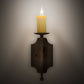 Meyda Lighting Toscano 5" Pompeii Gold Wall Sconce With Ivory Faux Candlelight