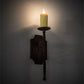 Meyda Lighting Toscano 5" Rusty Nail Wall Sconce With Ivory Faux Candlelight
