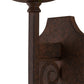 Meyda Lighting Toscano 5" Rusty Nail Wall Sconce With Ivory Faux Candlelight