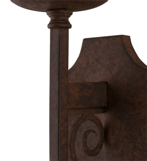 Meyda Lighting Toscano 5" Rusty Nail Wall Sconce With Ivory Faux Candlelight