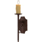 Meyda Lighting Toscano 5" Rusty Nail Wall Sconce With Ivory Faux Candlelight