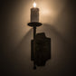 Meyda Lighting Toscano 5" Smoke Wall Sconce With White Faux Candlelight