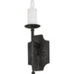 Meyda Lighting Toscano 5" Smoke Wall Sconce With White Faux Candlelight