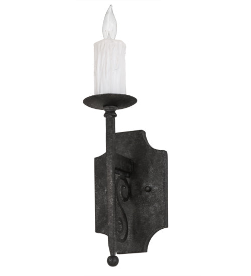 Meyda Lighting Toscano 5" Smoke Wall Sconce With White Faux Candlelight
