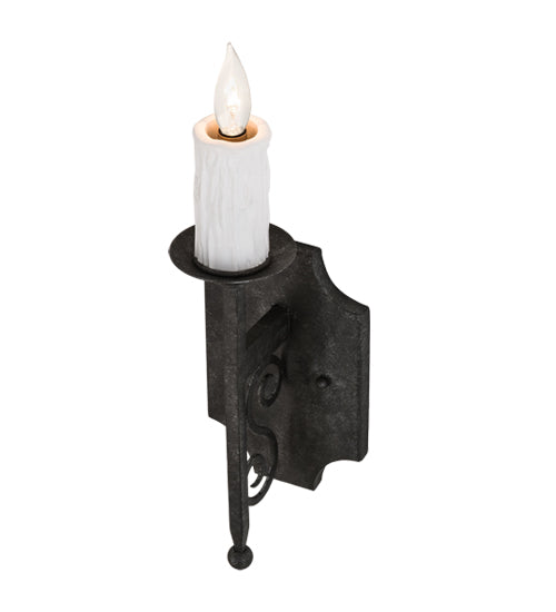 Meyda Lighting Toscano 5" Smoke Wall Sconce With White Faux Candlelight