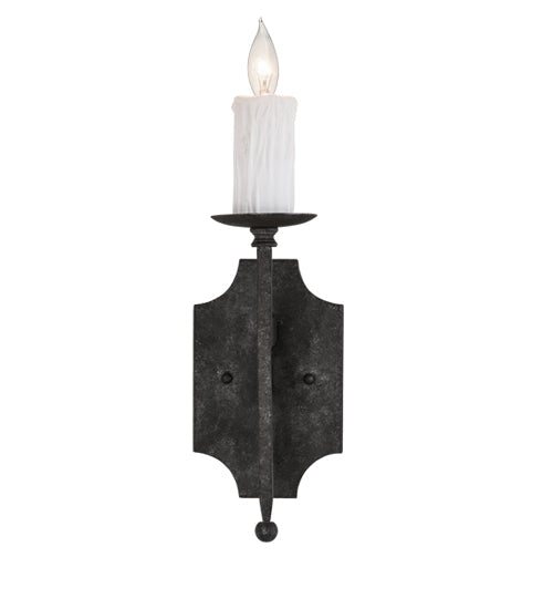 Meyda Lighting Toscano 5" Smoke Wall Sconce With White Faux Candlelight