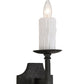 Meyda Lighting Toscano 5" Smoke Wall Sconce With White Faux Candlelight