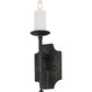 Meyda Lighting Toscano 5" Smoke Wall Sconce With White Faux Candlelight