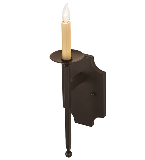 Meyda Lighting Toscano 5" Timeless Bronze Wall Sconce With Ivory Faux Candlelight