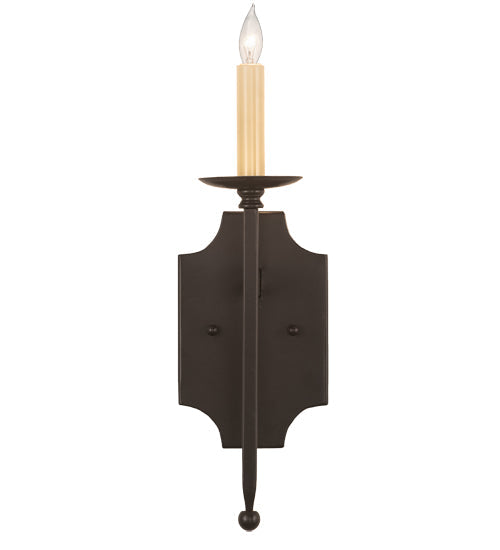 Meyda Lighting Toscano 5" Timeless Bronze Wall Sconce With Ivory Faux Candlelight