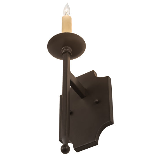 Meyda Lighting Toscano 5" Timeless Bronze Wall Sconce With Ivory Faux Candlelight