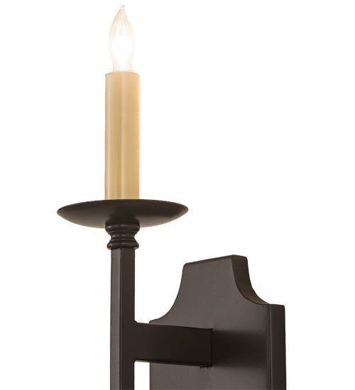 Meyda Lighting Toscano 5" Timeless Bronze Wall Sconce With Ivory Faux Candlelight