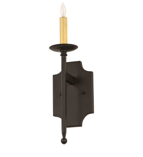 Meyda Lighting Toscano 5" Timeless Bronze Wall Sconce With Ivory Faux Candlelight