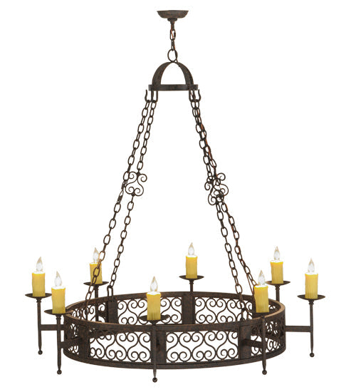Meyda Lighting Toscano 50" 8-Light Coffee Bean Chandelier With Ivory Faux Candlelight
