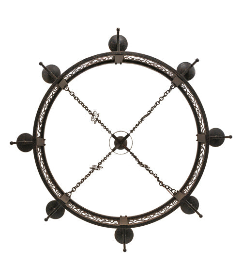 Meyda Lighting Toscano 50" 8-Light Coffee Bean Chandelier With Ivory Faux Candlelight