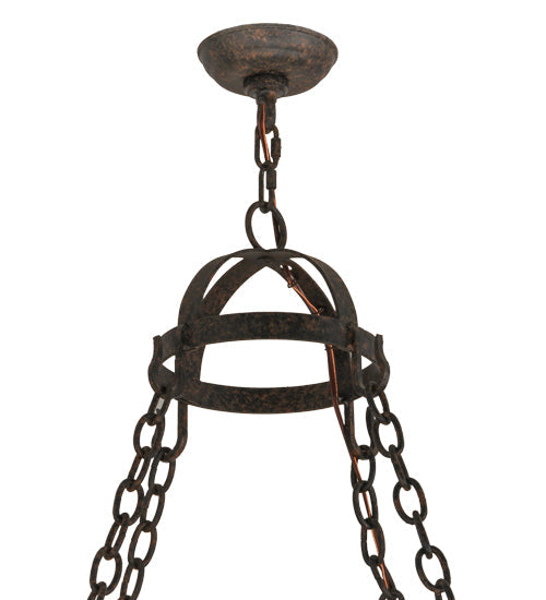 Meyda Lighting Toscano 50" 8-Light Coffee Bean Chandelier With Ivory Faux Candlelight