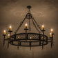 Meyda Lighting Toscano 60" 10-Light Black Chandelier With Ivory Faux Candlelight