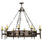 Meyda Lighting Toscano 60" 10-Light Mahogany Bronze Chandelier With Ivory Faux Candlelight