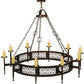 Meyda Lighting Toscano 60" 10-Light Mahogany Bronze Chandelier With Ivory Faux Candlelight