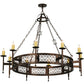 Meyda Lighting Toscano 60" 10-Light Mahogany Bronze Chandelier With Ivory Faux Candlelight