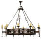 Meyda Lighting Toscano 60" 10-Light Mahogany Bronze Chandelier With Ivory Faux Candlelight