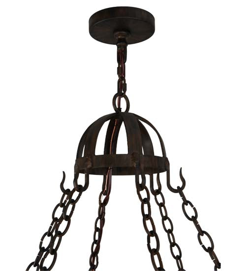 Meyda Lighting Toscano 72" 12-Light Classic Rust Chandelier With Ivory Faux Candlelight