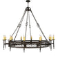Meyda Lighting Toscano 72" 12-Light Classic Rust Chandelier With Ivory Faux Candlelight