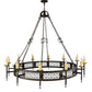 Meyda Lighting Toscano 72" 12-Light Classic Rust Chandelier With Ivory Faux Candlelight
