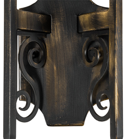 Meyda Lighting Toscano 9" 2-Light Antique Black Wall Sconce With Ivory Faux Candlelight