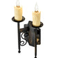 Meyda Lighting Toscano 9" 2-Light Antique Black Wall Sconce With Ivory Faux Candlelight