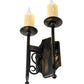 Meyda Lighting Toscano 9" 2-Light Antique Black Wall Sconce With Ivory Faux Candlelight