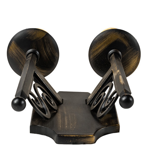 Meyda Lighting Toscano 9" 2-Light Antique Black Wall Sconce With Ivory Faux Candlelight