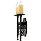 Meyda Lighting Toscano 9" 2-Light Antique Black Wall Sconce With Ivory Faux Candlelight