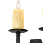 Meyda Lighting Toscano 9" 2-Light Antique Black Wall Sconce With Ivory Faux Candlelight