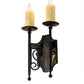 Meyda Lighting Toscano 9" 2-Light Antique Black Wall Sconce With Ivory Faux Candlelight