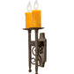 Meyda Lighting Toscano 9" 2-Light Cajun Spice Wall Sconce With Amber Faux Candlelight