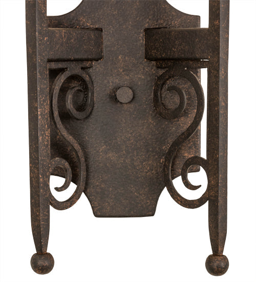 Meyda Lighting Toscano 9" 2-Light Cajun Spice Wall Sconce With Amber Faux Candlelight