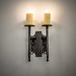 Meyda Lighting Toscano 9" 2-Light Timeless Bronze Vein Wall Sconce With Ivory Faux Candlelight