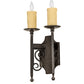 Meyda Lighting Toscano 9" 2-Light Timeless Bronze Vein Wall Sconce With Ivory Faux Candlelight