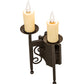 Meyda Lighting Toscano 9" 2-Light Timeless Bronze Vein Wall Sconce With Ivory Faux Candlelight