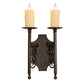 Meyda Lighting Toscano 9" 2-Light Timeless Bronze Vein Wall Sconce With Ivory Faux Candlelight