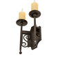 Meyda Lighting Toscano 9" 2-Light Timeless Bronze Vein Wall Sconce With Ivory Faux Candlelight