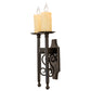 Meyda Lighting Toscano 9" 2-Light Timeless Bronze Vein Wall Sconce With Ivory Faux Candlelight