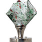 Meyda Lighting Tossed Salad 10" Polished Nickel Confetti Handkerchief Accent Table Lamp With Multi-Colored Shade Glass