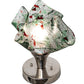 Meyda Lighting Tossed Salad 10" Polished Nickel Confetti Handkerchief Accent Table Lamp With Multi-Colored Shade Glass